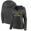 Women's Fanatics Branded Heathered Charcoal Baltimore Ravens First String V-Neck Pullover Hoodie -Metaverse shop unnamed file 31112