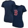 Women's Fanatics Branded Heathered Navy Boston Red Sox Core Weathered Tri-Blend V-Neck T-Shirt -Metaverse shop unnamed file 31120