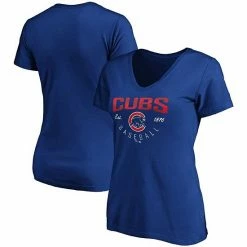 Women's Fanatics Branded Royal Chicago Cubs Live For It V-Neck T-Shirt