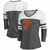 Women's Fanatics Branded Heathered Charcoal/White San Francisco Giants Two-Toned Distressed Cooperstown Collection Tri-Blend 3/4-Sleeve V-Neck T-Shirt 2 Women's Fanatics Branded Heathered Charcoal/White San Francisco Giants Two-Toned Distressed Cooperstown Collection Tri-Blend 3/4-Sleeve V-Neck T-Shirt -Metaverse shop unnamed file 31177