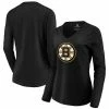 Women's Fanatics Branded Black Boston Bruins Primary Logo Long Sleeve V-Neck T-Shirt -Metaverse shop unnamed file 31180