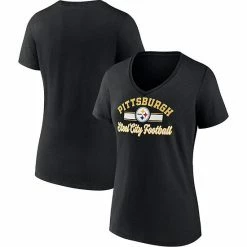 Women's Fanatics Branded Black Pittsburgh Steelers Slogan V-Neck T-Shirt