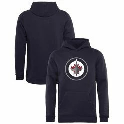 Fanatics Youth Rinkside Navy Winnipeg Jets Primary Logo Pullover Hoodie