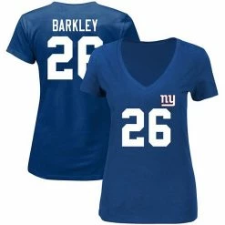 Fanatics Women's Majestic Saquon Barkley Royal New York Giants Plus Size Fair Catch Name & Number V-Neck T-Shirt