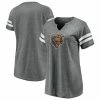 Women's Fanatics Branded Gray Chicago Bears True Classics Distressed Tri-Blend Notch Neck T-Shirt -Metaverse shop unnamed file 31281