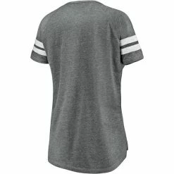 Women's Fanatics Branded Gray Chicago Bears True Classics Distressed Tri-Blend Notch Neck T-Shirt -Metaverse shop unnamed file 31284