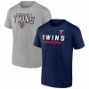 Men's Fanatics Branded Navy/Heathered Gray Minnesota Twins Parent T-Shirt Combo Pack -Metaverse shop unnamed file 31315