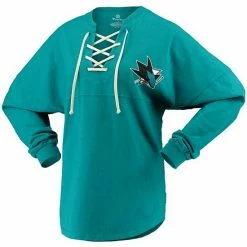 Women's Fanatics Branded Teal San Jose Sharks Lace Up Long Sleeve Spirit T-Shirt 4 Women's Fanatics Branded Teal San Jose Sharks Lace Up Long Sleeve Spirit T-Shirt -Metaverse shop unnamed file 31327