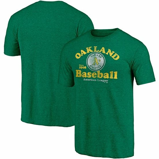 Men's Fanatics Branded Heathered Green Oakland Athletics Cooperstown Collection True Classics Tri-Blend T-Shirt Men's Fanatics Branded Heathered Green Oakland Athletics Cooperstown Collection True Classics Tri-Blend T-Shirt -Metaverse shop unnamed file 31339