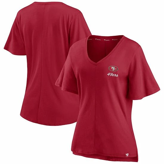 Women's Fanatics Branded Scarlet San Francisco 49ers Southpaw Flutter V-Neck T-Shirt Women's Fanatics Branded Scarlet San Francisco 49ers Southpaw Flutter V-Neck T-Shirt -Metaverse shop unnamed file 3141
