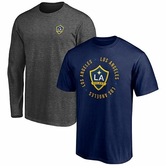 Men's Fanatics Branded Navy/Charcoal LA Galaxy Team T-Shirt Combo Set 3 Men's Fanatics Branded Navy/Charcoal LA Galaxy Team T-Shirt Combo Set