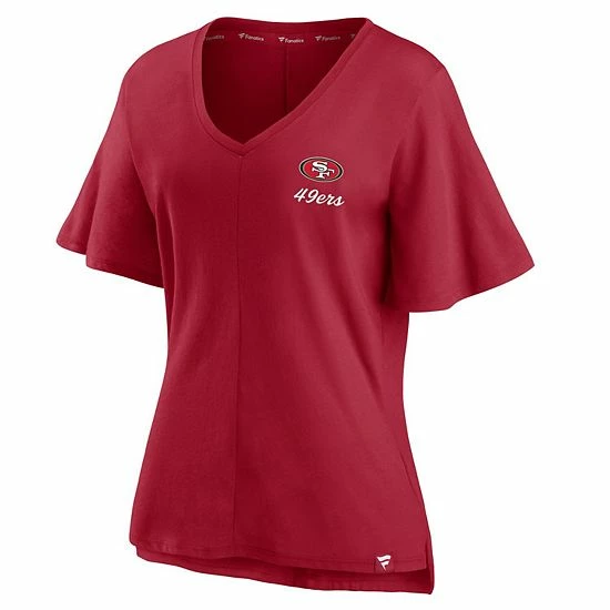 Women's Fanatics Branded Scarlet San Francisco 49ers Southpaw Flutter V-Neck T-Shirt Women's Fanatics Branded Scarlet San Francisco 49ers Southpaw Flutter V-Neck T-Shirt -Metaverse shop unnamed file 3143