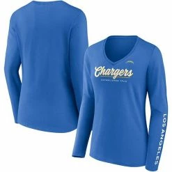 Women's Fanatics Branded Powder Blue Los Angeles Chargers Drive Forward V-Neck Long Sleeve T-Shirt 3 Women's Fanatics Branded Powder Blue Los Angeles Chargers Drive Forward V-Neck Long Sleeve T-Shirt -Metaverse shop unnamed file 3146