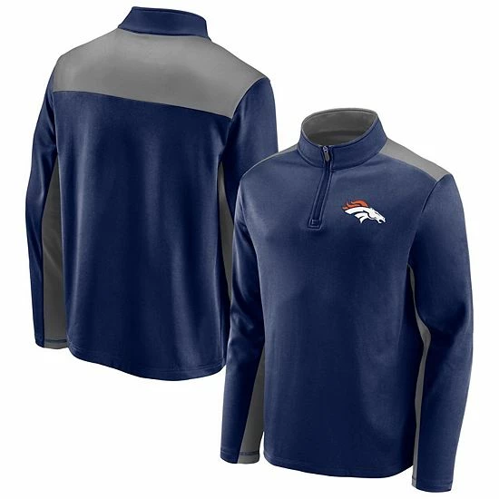 Men's Fanatics Branded Navy/Gray Denver Broncos Quarter-Zip Jacket Men's Fanatics Branded Navy/Gray Denver Broncos Quarter-Zip Jacket -Metaverse shop unnamed file 31463