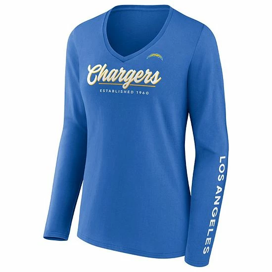 Women's Fanatics Branded Powder Blue Los Angeles Chargers Drive Forward V-Neck Long Sleeve T-Shirt Women's Fanatics Branded Powder Blue Los Angeles Chargers Drive Forward V-Neck Long Sleeve T-Shirt -Metaverse shop unnamed file 3147