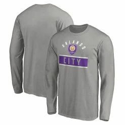 Men's Fanatics Branded Gray Orlando City SC Team Arc Knockout Long Sleeve T-Shirt -Metaverse shop unnamed file 31496