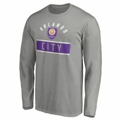 Men's Fanatics Branded Gray Orlando City SC Team Arc Knockout Long Sleeve T-Shirt -Metaverse shop unnamed file 31497