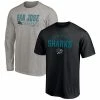 Men's Fanatics Branded Black/Heathered Gray San Jose Sharks 2-Pack T-Shirt Combo Set -Metaverse shop unnamed file 31523