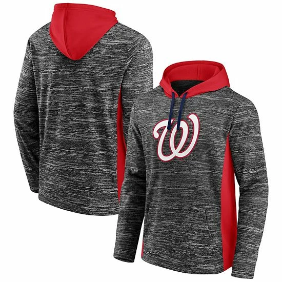 Men's Fanatics Branded Gray/Red Washington Nationals Instant Replay Colorblock Pullover Hoodie 4 Men's Fanatics Branded Gray/Red Washington Nationals Instant Replay Colorblock Pullover Hoodie - Image 2
