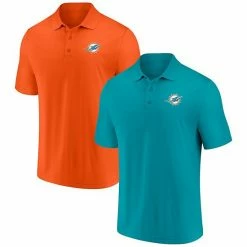 Men's Fanatics Branded Aqua/Orange Miami Dolphins Home And Away 2-Pack Polo Set