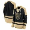 Women's Fanatics Branded Black/Gold Vegas Golden Knights Net Gain Fleece V-Neck Pullover Sweatshirt -Metaverse shop unnamed file 31601