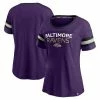 Women's Fanatics Branded Purple Baltimore Ravens Clean Cut Stripe T-Shirt
