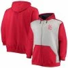 Men's Fanatics Branded Heathered Gray/Red St. Louis Cardinals Big & Tall Full-Zip Hoodie -Metaverse shop unnamed file 31634