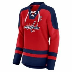 Women's Fanatics Branded Alexander Ovechkin Red/Navy Washington Capitals Lace-Up Raglan Sweatshirt -Metaverse shop unnamed file 31680