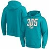 Men's Fanatics Branded Aqua Miami Dolphins Hometown Collection 305 Fitted Pullover Hoodie -Metaverse shop unnamed file 31682