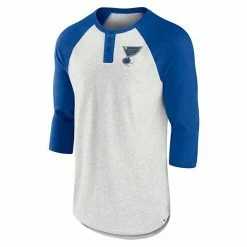 Men's Fanatics Branded Ash/Blue St. Louis Blues True Classics Better Believe Raglan Henley 3/4-Sleeve T-Shirt -Metaverse shop unnamed file 3170