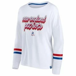 Women's Fanatics Branded White New England Patriots Retro Power Long Sleeve T-Shirt -Metaverse shop unnamed file 3174