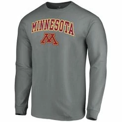 Men's Fanatics Branded Charcoal Minnesota Golden Gophers Campus Logo Long Sleeve T-Shirt -Metaverse shop unnamed file 31788