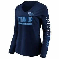 Women's Fanatics Branded Navy Tennessee Titans Slogan V-Neck Long Sleeve T-Shirt -Metaverse shop unnamed file 31932