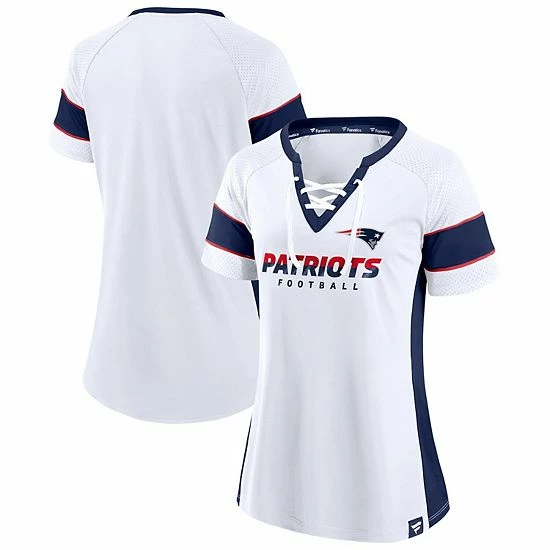 Women's Fanatics Branded White/Navy New England Patriots Away Team Draft Me Lace-Up V-Neck T-Shirt Women's Fanatics Branded White/Navy New England Patriots Away Team Draft Me Lace-Up V-Neck T-Shirt -Metaverse shop unnamed file 31984