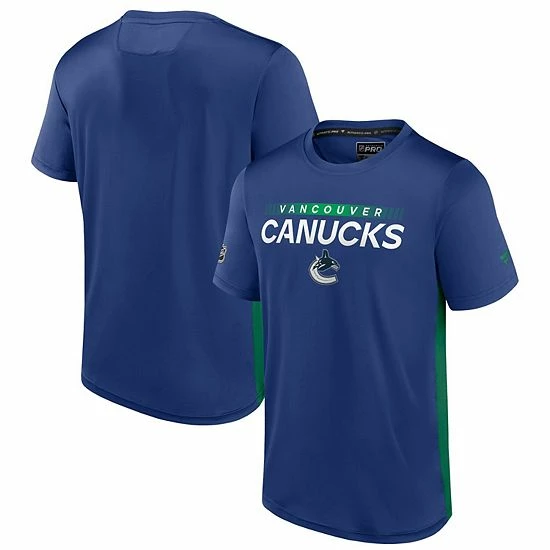 Men's Fanatics Branded Blue/Green Vancouver Canucks Authentic Pro Rink Tech T-Shirt 4 Men's Fanatics Branded Blue/Green Vancouver Canucks Authentic Pro Rink Tech T-Shirt - Image 2