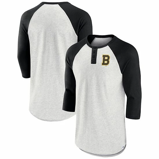 Men's Fanatics Branded Ash/Black Boston Bruins True Classics Better Believe Raglan Henley 3/4-Sleeve T-Shirt Men's Fanatics Branded Ash/Black Boston Bruins True Classics Better Believe Raglan Henley 3/4-Sleeve T-Shirt -Metaverse shop unnamed file 3205