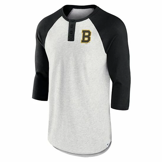 Men's Fanatics Branded Ash/Black Boston Bruins True Classics Better Believe Raglan Henley 3/4-Sleeve T-Shirt Men's Fanatics Branded Ash/Black Boston Bruins True Classics Better Believe Raglan Henley 3/4-Sleeve T-Shirt -Metaverse shop unnamed file 3206
