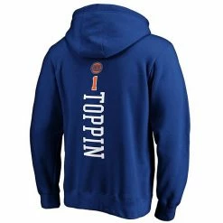 Men's Fanatics Branded Obi Toppin Blue New York Knicks Playmaker Name & Number Pullover Hoodie -Metaverse shop unnamed file 32132