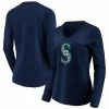Women's Fanatics Branded Navy Seattle Mariners Official Logo Long Sleeve V-Neck T-Shirt -Metaverse shop unnamed file 32179