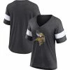Women's Fanatics Branded Heathered Charcoal/White Minnesota Vikings Distressed Team Tri-Blend V-Neck T-Shirt 2 Women's Fanatics Branded Heathered Charcoal/White Minnesota Vikings Distressed Team Tri-Blend V-Neck T-Shirt -Metaverse shop unnamed file 3227