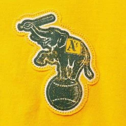 Men's Fanatics Branded Gold Oakland Athletics Distressed Watching T-Shirt -Metaverse shop unnamed file 32281