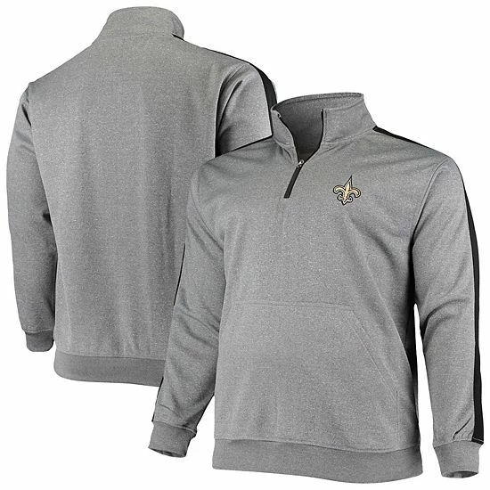 Men's Fanatics Branded Heathered Charcoal New Orleans Saints Big & Tall Quarter-Zip Jacket Men's Fanatics Branded Heathered Charcoal New Orleans Saints Big & Tall Quarter-Zip Jacket -Metaverse shop unnamed file 32340