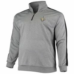 Men's Fanatics Branded Heathered Charcoal New Orleans Saints Big & Tall Quarter-Zip Jacket 4 Men's Fanatics Branded Heathered Charcoal New Orleans Saints Big & Tall Quarter-Zip Jacket -Metaverse shop unnamed file 32341