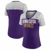 Women's Fanatics Branded Purple/Heathered Gray Minnesota Vikings Close Quarters V-Neck T-Shirt -Metaverse shop unnamed file 3235