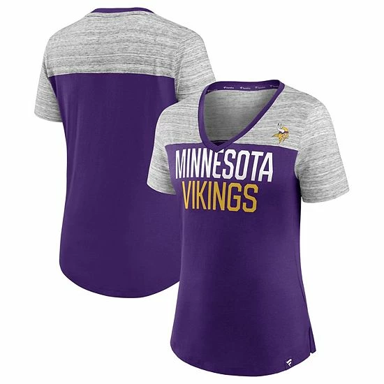 Women's Fanatics Branded Purple/Heathered Gray Minnesota Vikings Close Quarters V-Neck T-Shirt Women's Fanatics Branded Purple/Heathered Gray Minnesota Vikings Close Quarters V-Neck T-Shirt -Metaverse shop unnamed file 3235