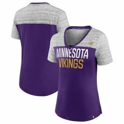 Women's Fanatics Branded Purple/Heathered Gray Minnesota Vikings Close Quarters V-Neck T-Shirt 3 Women's Fanatics Branded Purple/Heathered Gray Minnesota Vikings Close Quarters V-Neck T-Shirt -Metaverse shop unnamed file 3236