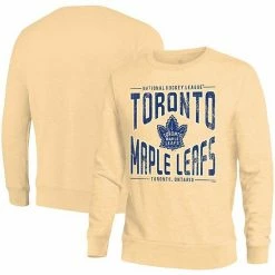 Fanatics Men's Majestic Threads Oatmeal Toronto Maple Leafs Check The Head Pullover Sweatshirt