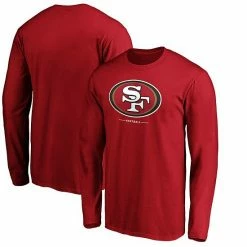 Men's Fanatics Branded Scarlet San Francisco 49ers Team Logo Lockup Long Sleeve T-Shirt -Metaverse shop unnamed file 32425