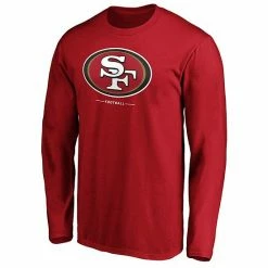 Men's Fanatics Branded Scarlet San Francisco 49ers Team Logo Lockup Long Sleeve T-Shirt -Metaverse shop unnamed file 32426