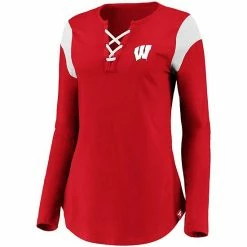 Women's Fanatics Branded Red Wisconsin Badgers Iconic Break The Game Long Sleeve T-Shirt -Metaverse shop unnamed file 32434